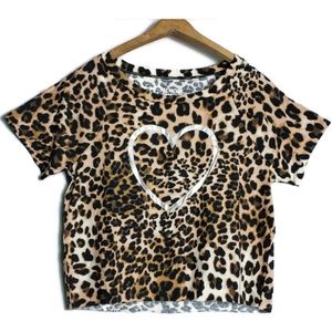 Crop Top✌ Leopard T Shirt Graphic Medium NWOT